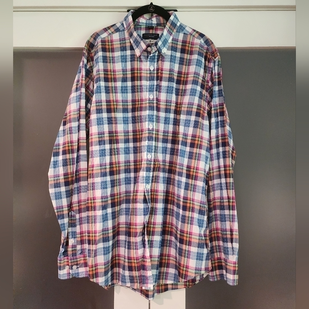 Scappino Marine 100% Cotton MultiColor Plaid Button Down